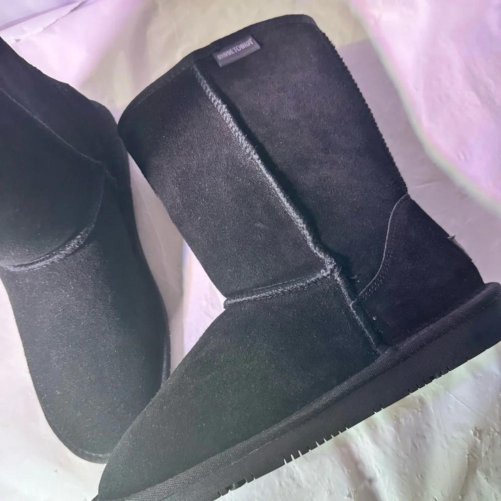 Minnetonka Black Suede Winter Boots
